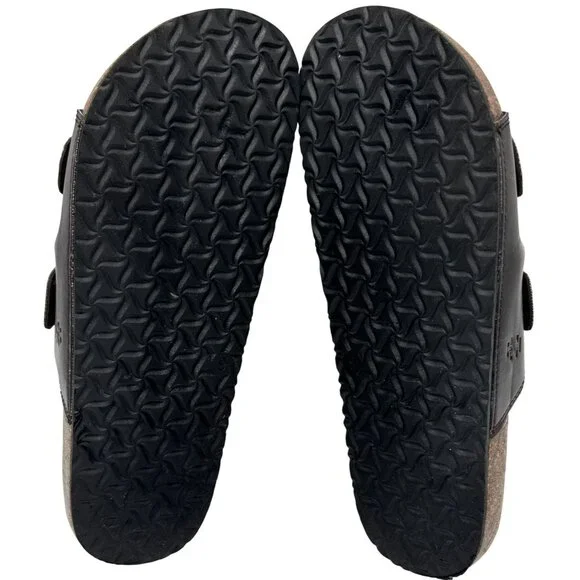 Izod Size 9 Men Nathaniel Black Sandals  Adjustable Buckles & Cushioned Footbed - Picture 7 of 11